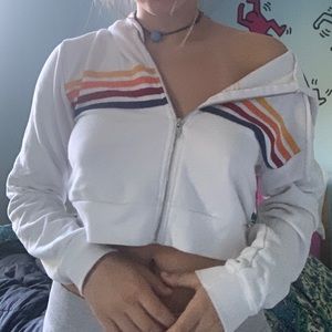 Rainbow cropped hoodie